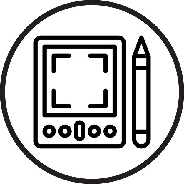 Estilo de icono de la tableta gráfica de diseño vectorial