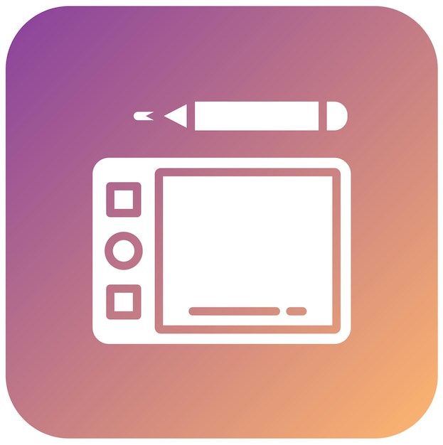 Estilo de icono de la tableta gráfica de diseño vectorial