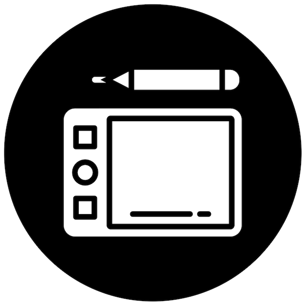 Estilo de icono de la tableta gráfica de diseño vectorial
