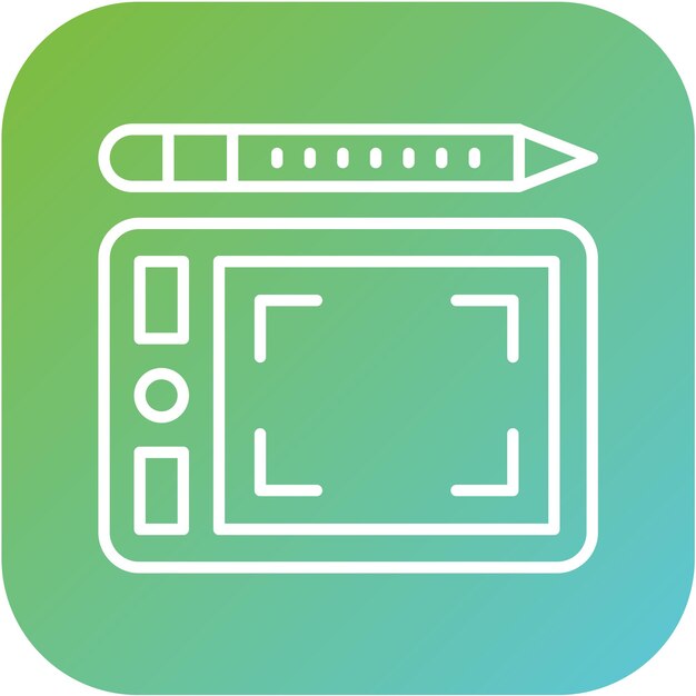Estilo de icono de la tableta gráfica de diseño vectorial