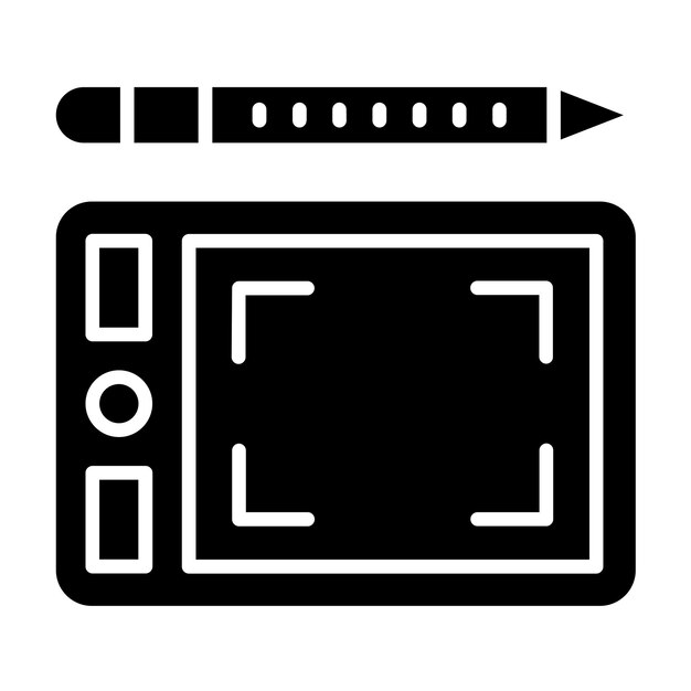 Estilo de icono de la tableta gráfica de diseño vectorial