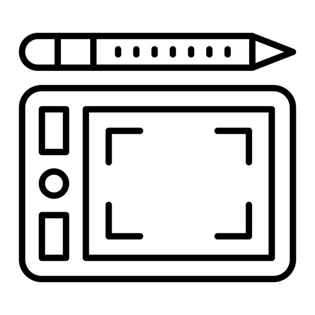 Estilo de icono de la tableta gráfica de diseño vectorial