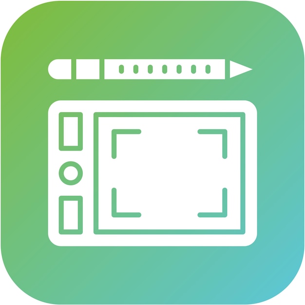 Estilo de icono de la tableta gráfica de diseño vectorial