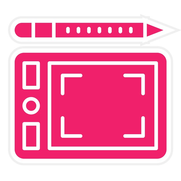 Estilo de icono de la tableta gráfica de diseño vectorial