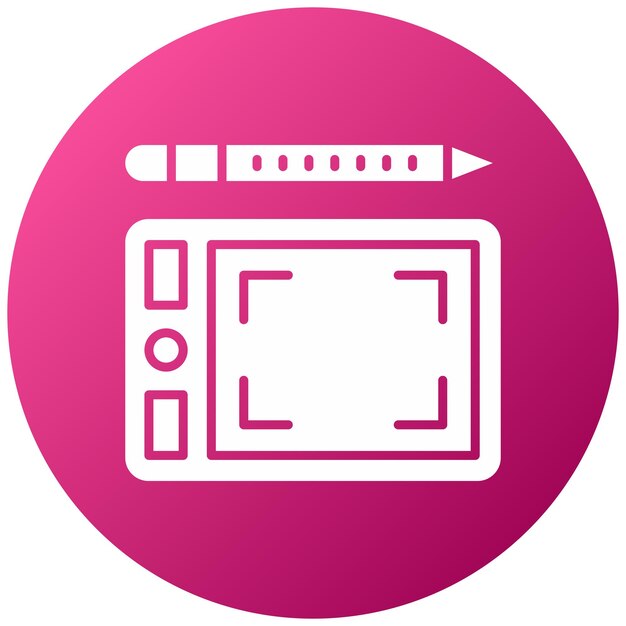 Estilo de icono de la tableta gráfica de diseño vectorial