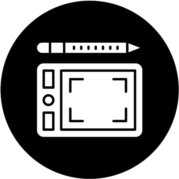 Estilo de icono de la tableta gráfica de diseño vectorial