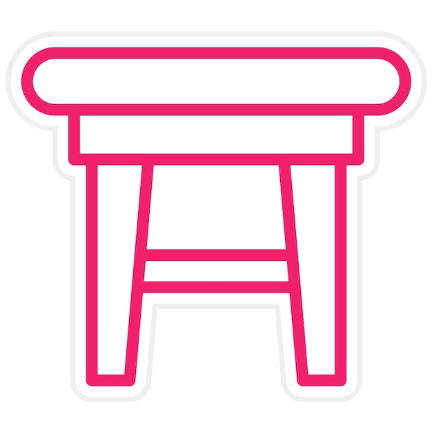 Estilo del icono del taburete de diseño vectorial