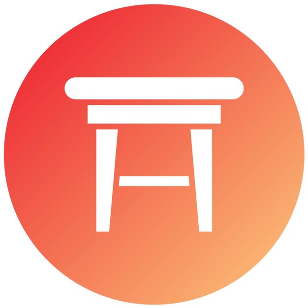 Estilo del icono del taburete de diseño vectorial