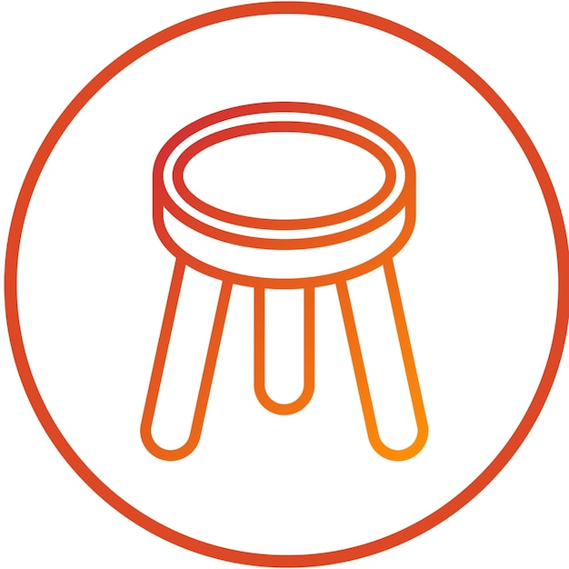 Estilo del icono del taburete de diseño vectorial
