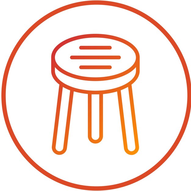 Estilo del icono del taburete de diseño vectorial