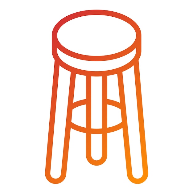 Estilo de icono de taburete de diseño vectorial