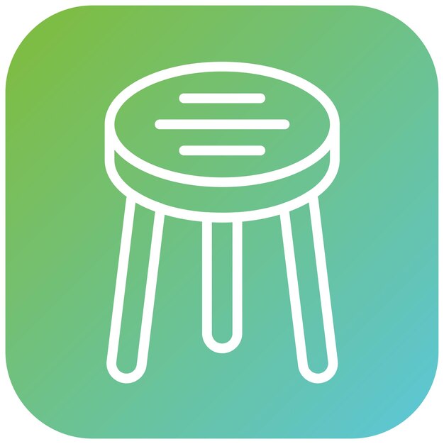 Estilo del icono del taburete de diseño vectorial