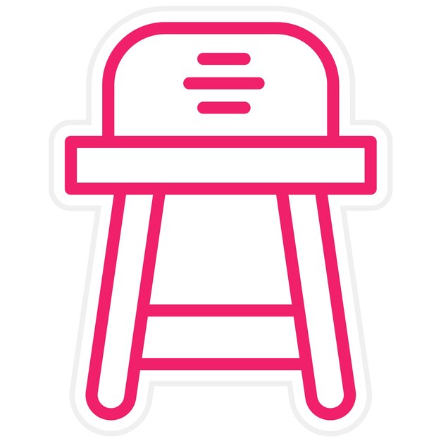 Estilo del icono del taburete de diseño vectorial