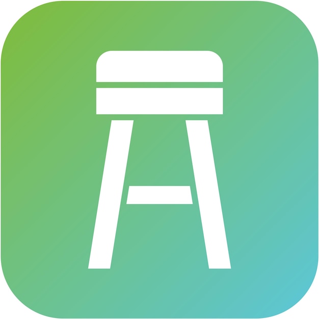 Estilo del icono del taburete de diseño vectorial