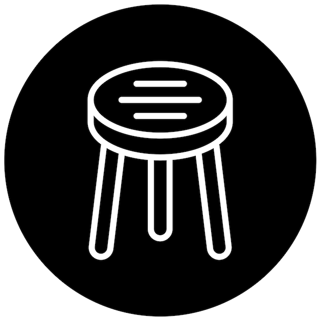 Estilo del icono del taburete de diseño vectorial