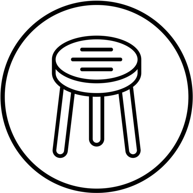 Estilo del icono del taburete de diseño vectorial