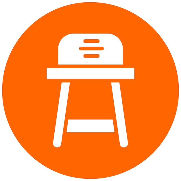 Estilo del icono del taburete de diseño vectorial