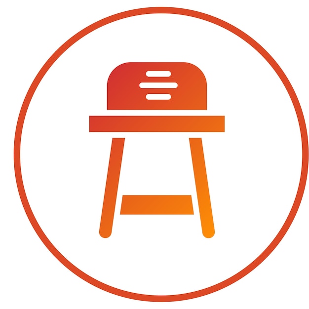 Estilo del icono del taburete de diseño vectorial