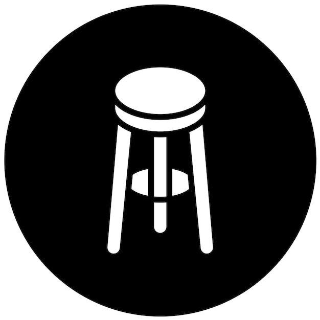 Estilo de icono de taburete de diseño vectorial