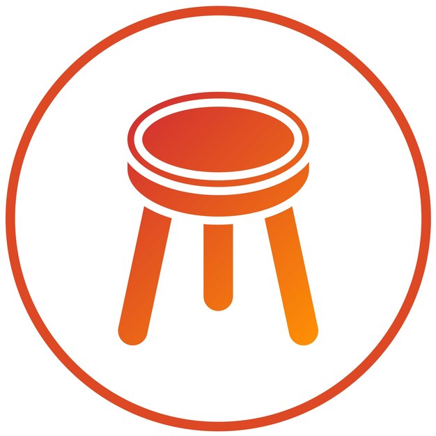 Estilo del icono del taburete de diseño vectorial