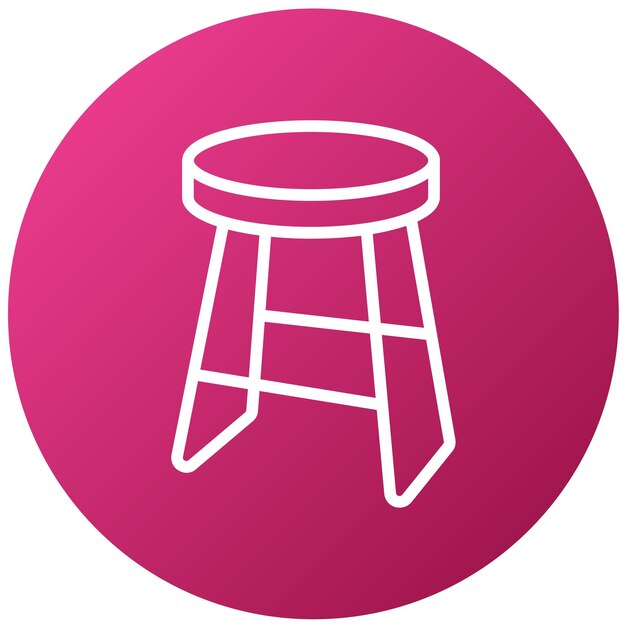 Estilo del icono del taburete de diseño vectorial