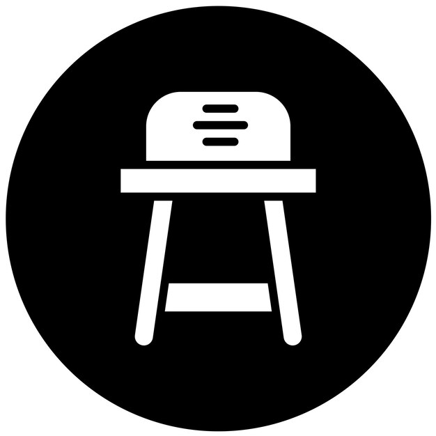 Estilo del icono del taburete de diseño vectorial