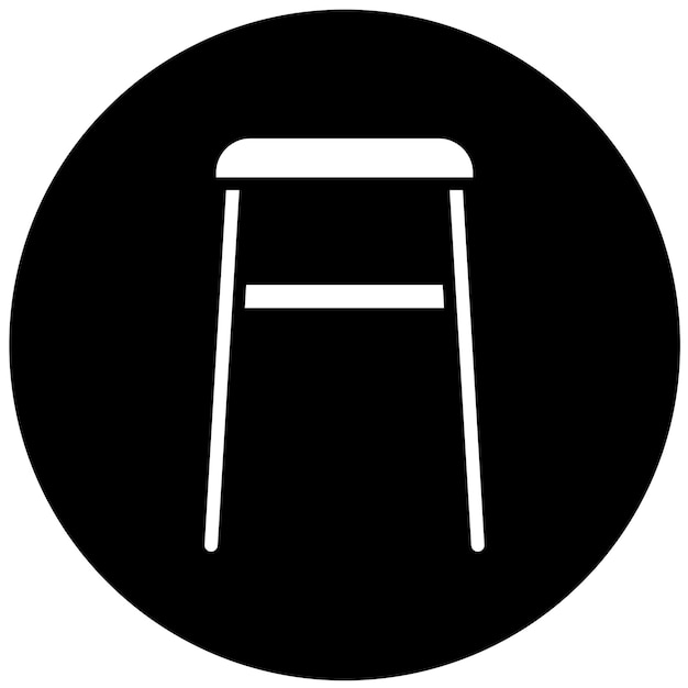 Estilo de icono de taburete sin espalda de diseño vectorial