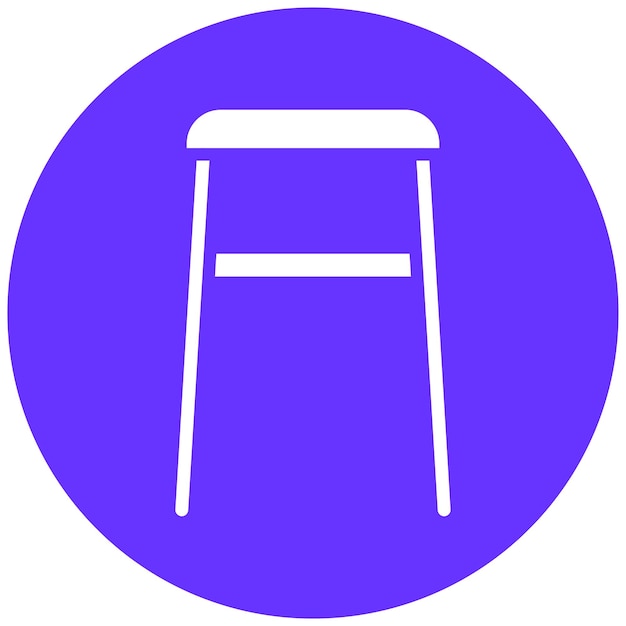Estilo de icono de taburete sin espalda de diseño vectorial