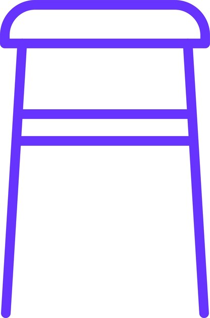 Estilo de icono de taburete sin espalda de diseño vectorial