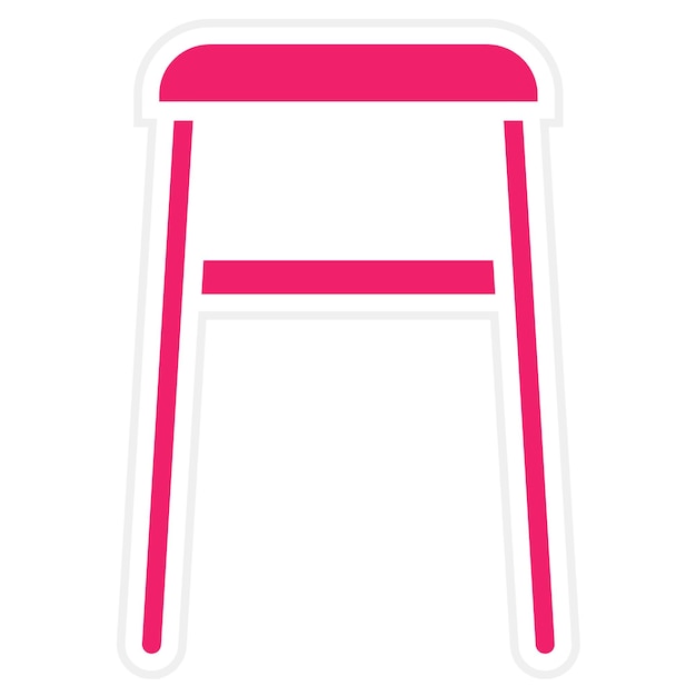 Estilo de icono de taburete sin espalda de diseño vectorial