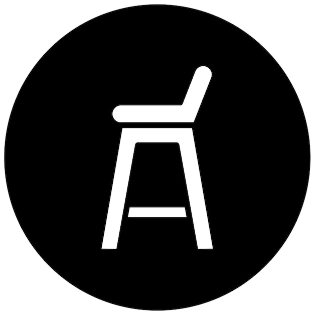 Estilo de icono de taburete giratorio de diseño vectorial