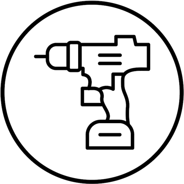 Estilo del icono del taladro de diseño vectorial