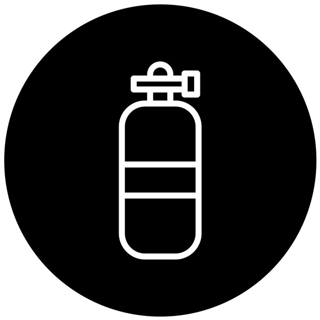 Estilo del icono del tanque de buceo de diseño vectorial