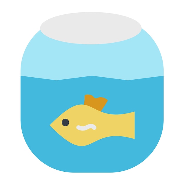 Vector estilo del icono del tanque de peces