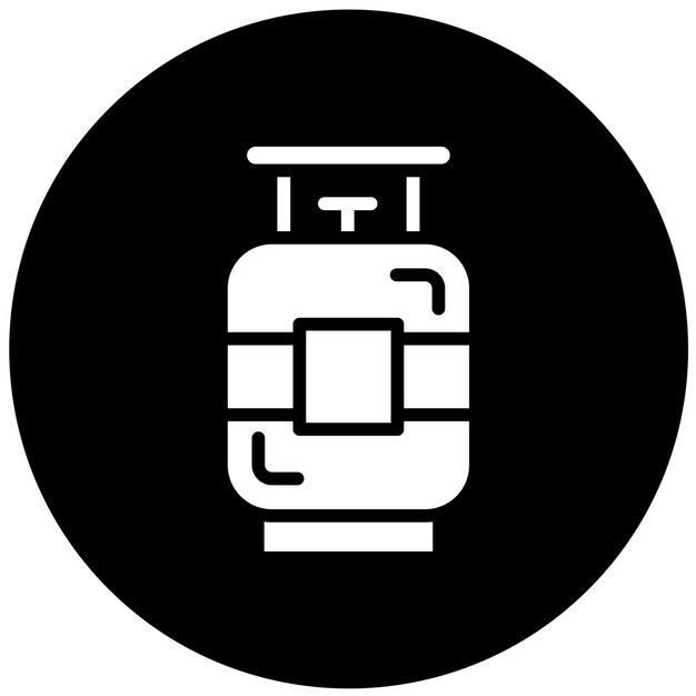 Estilo del icono del tanque de propano de diseño vectorial