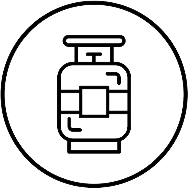 Estilo del icono del tanque de propano de diseño vectorial