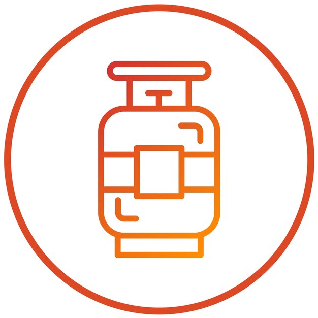 Estilo del icono del tanque de propano de diseño vectorial