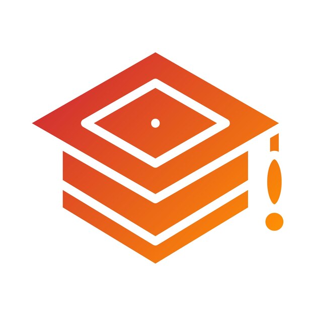 Estilo del icono de la tapa de graduación del diseño vectorial