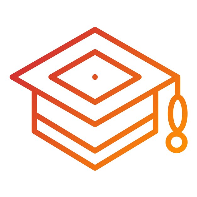 Estilo del icono de la tapa de graduación del diseño vectorial
