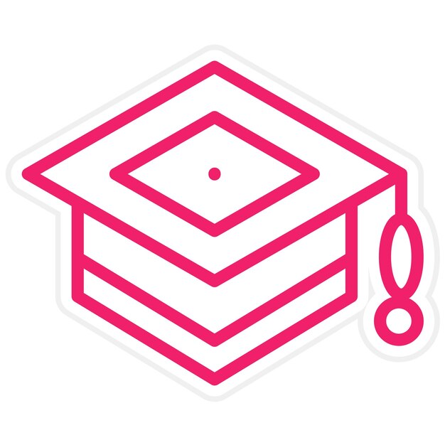 Vector estilo del icono de la tapa de graduación del diseño vectorial