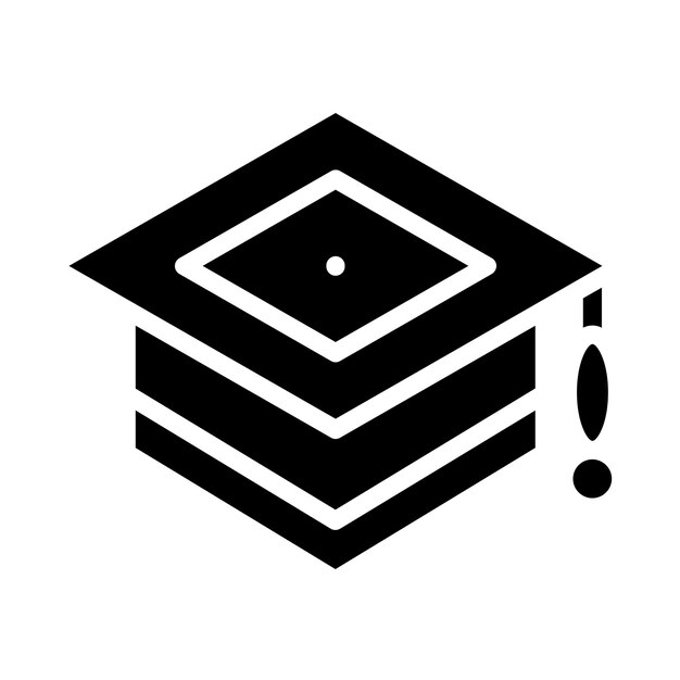 Estilo del icono de la tapa de graduación del diseño vectorial