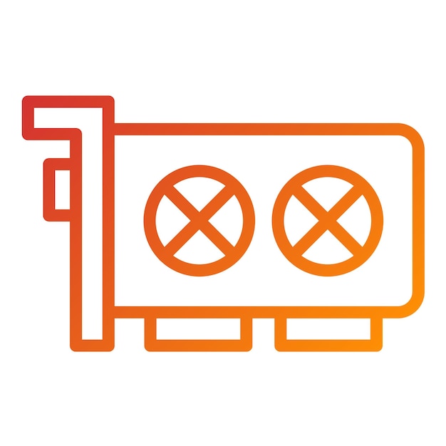Estilo del icono de la tarjeta gráfica de diseño vectorial