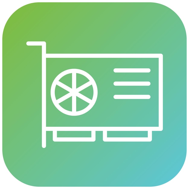 Estilo del icono de la tarjeta gráfica de diseño vectorial
