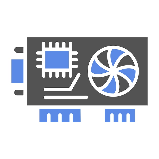 Estilo del icono de la tarjeta gráfica de diseño vectorial