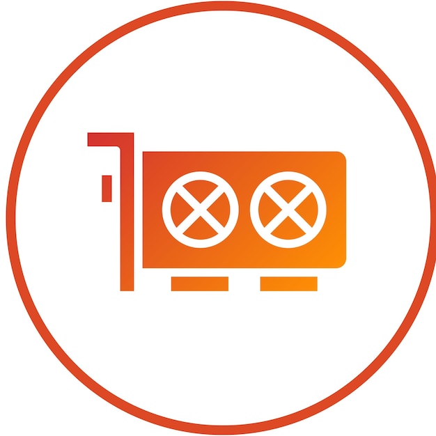 Estilo del icono de la tarjeta gráfica de diseño vectorial