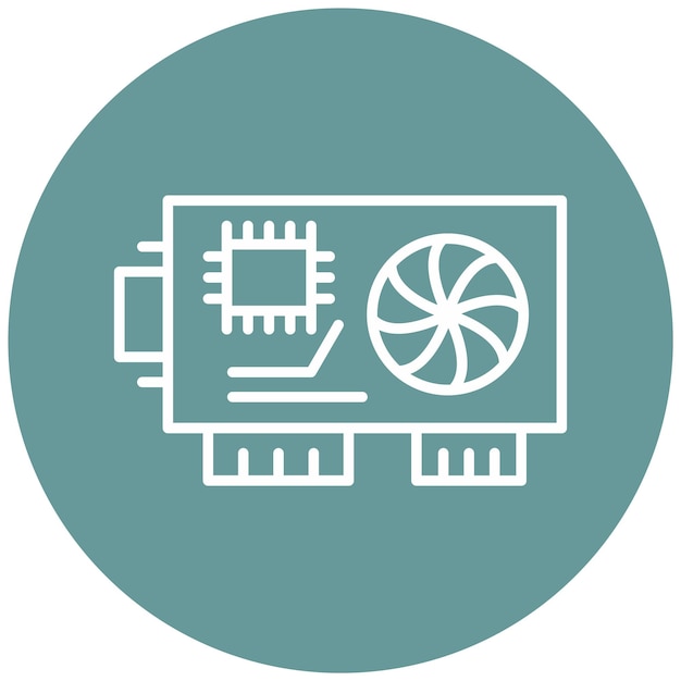 Estilo del icono de la tarjeta gráfica de diseño vectorial