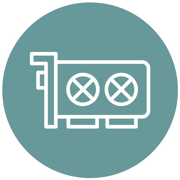 Estilo del icono de la tarjeta gráfica de diseño vectorial