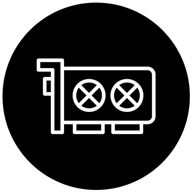 Estilo del icono de la tarjeta gráfica de diseño vectorial