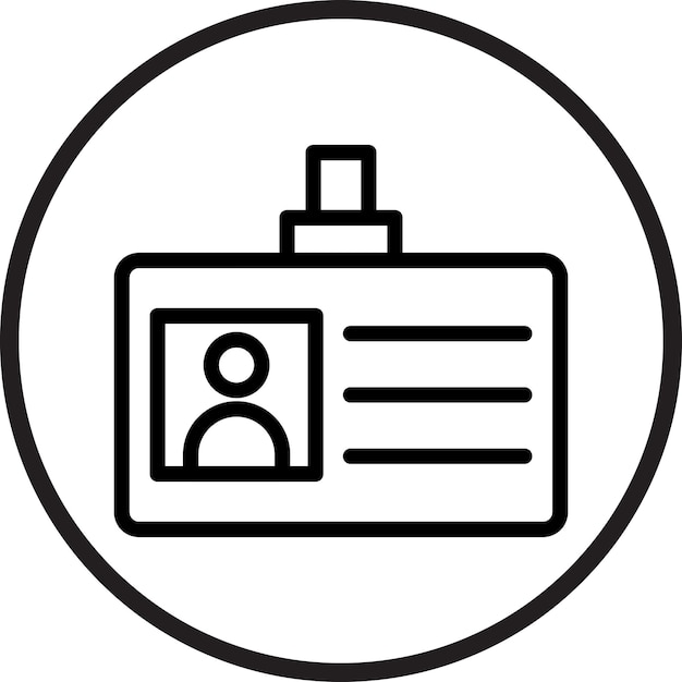 Estilo del icono de la tarjeta de identificación de diseño vectorial