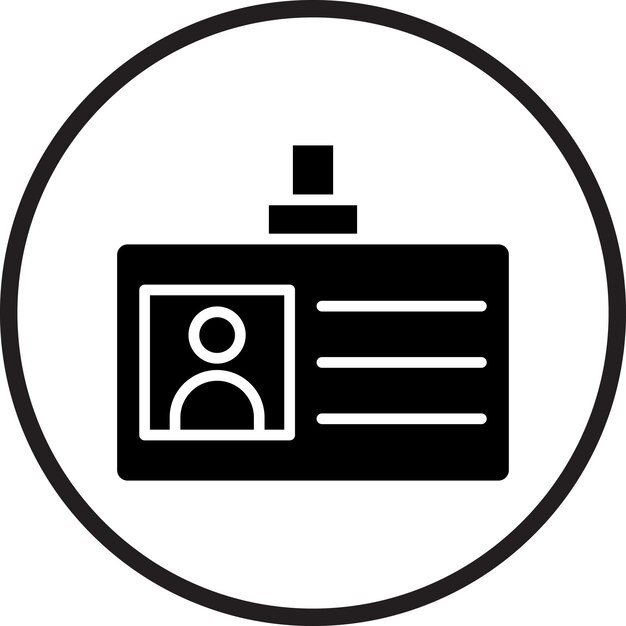 Estilo del icono de la tarjeta de identificación de diseño vectorial